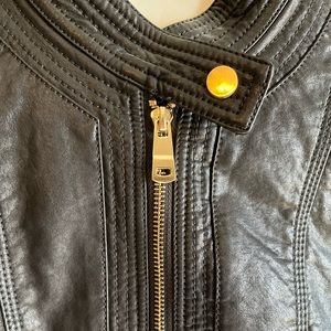 Black and gold leather jacket, size XS